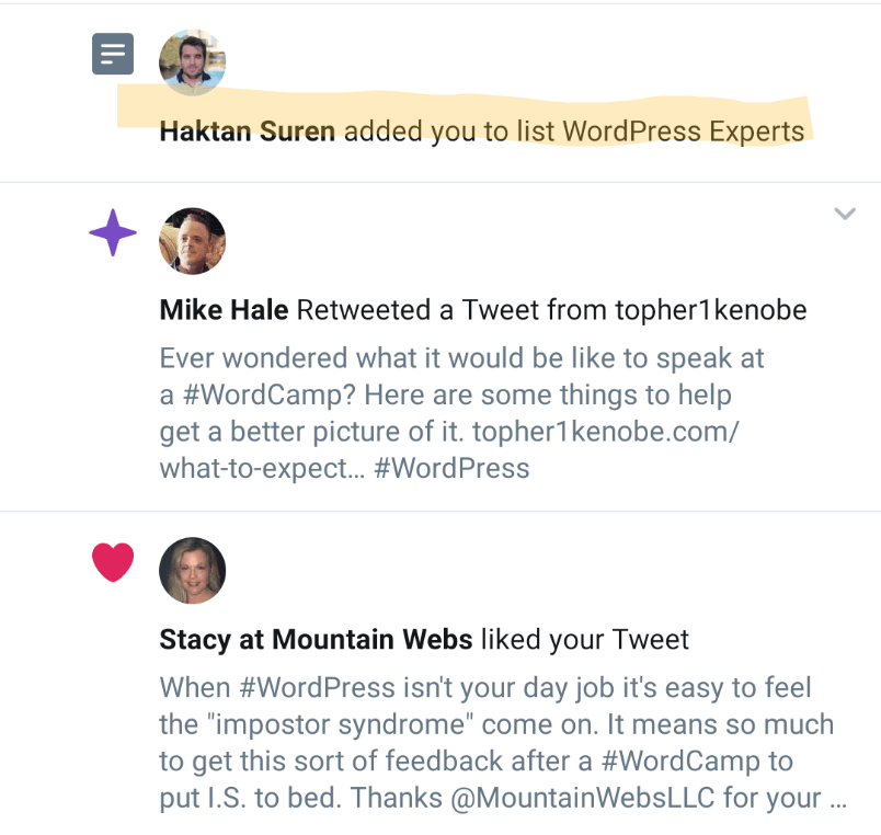 Added to a WordPress Experts list