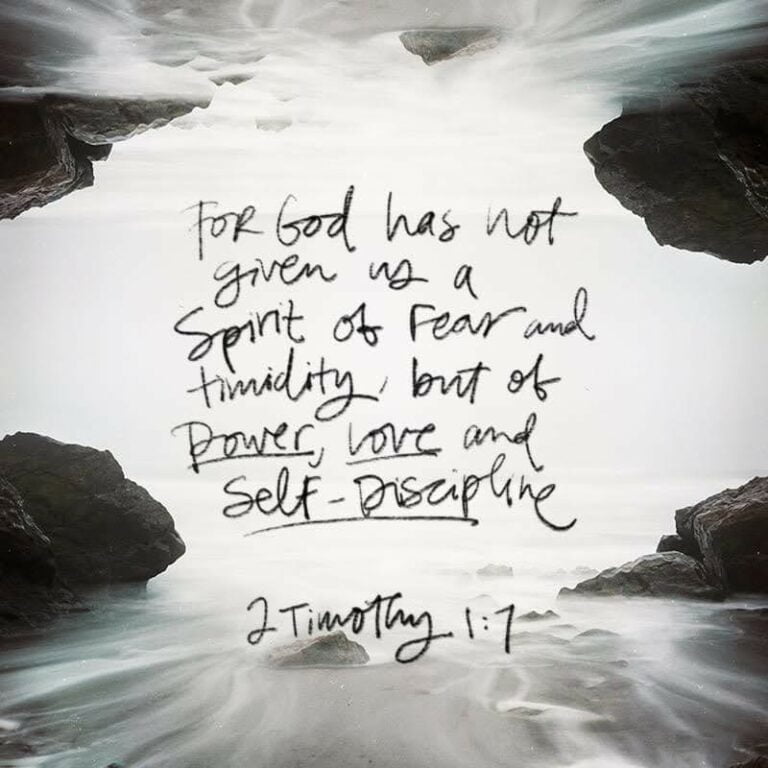 "God has not given us a spirit of fear and timidity, but of power, love, and self-discipline. 2 TIMOTHY 1:7 NLT" - https://bible.com/bible/116/2ti.1.7.NLT